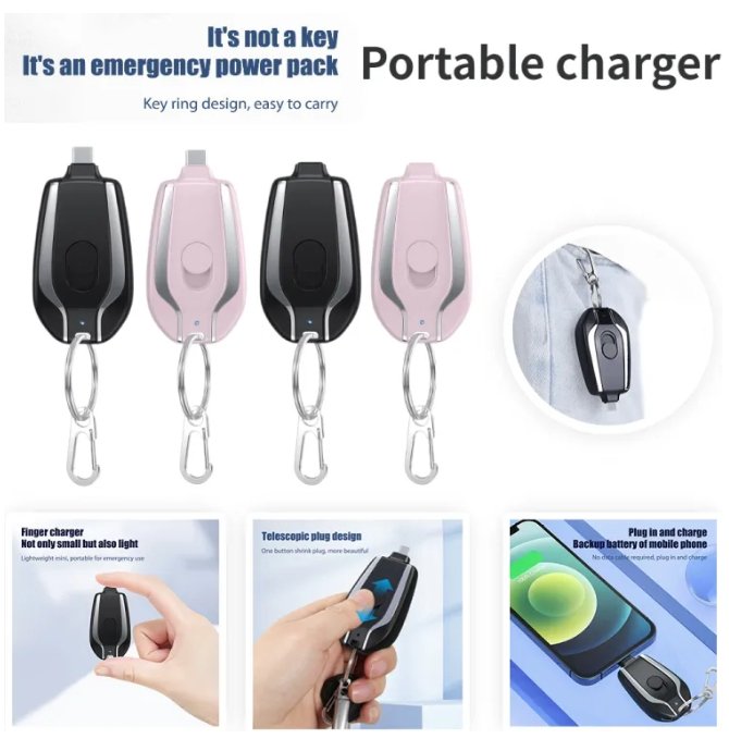 1500 MAH Portable Keychain charger - Perennial Picks