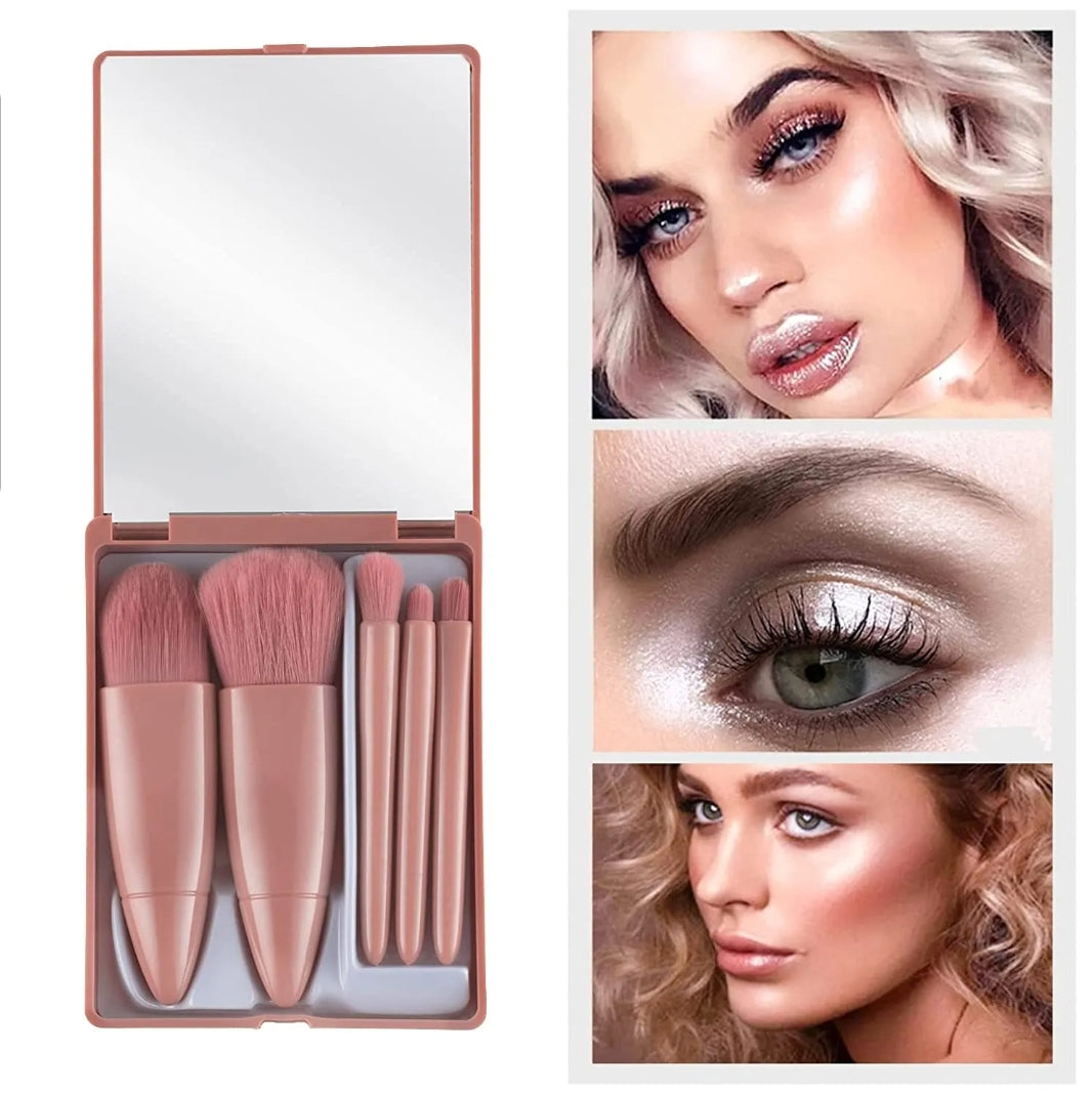 Mirror & Makeup Brush Set